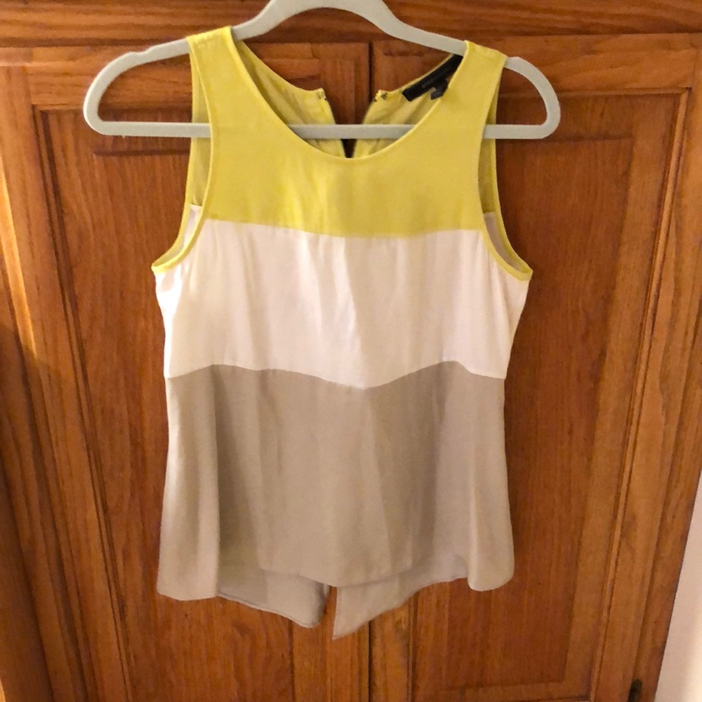 BCBG delicate open back silk top